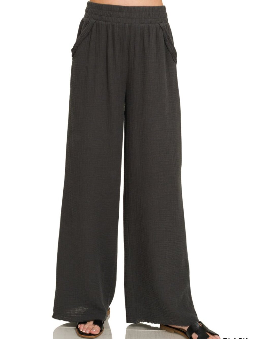 Double Gauze Lounge Pants in Black